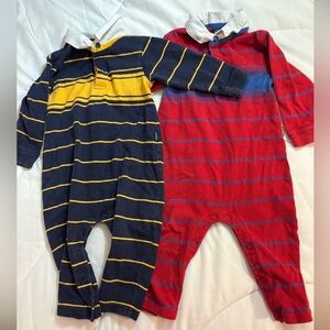 Set of 2 OshKosh B'gosh Kids one piece pants and long sleeve collared outfits